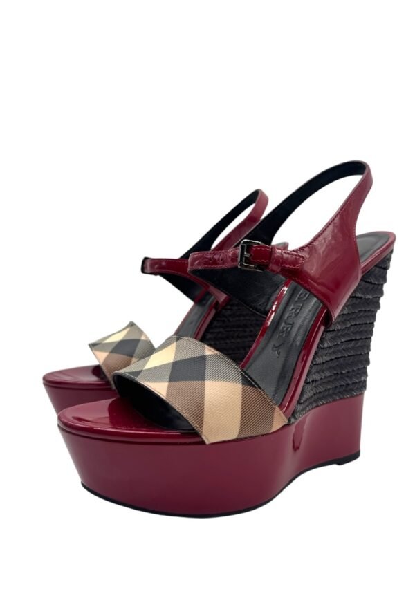 BURBERRY - NOVA CHECK CANVAS WEDGE